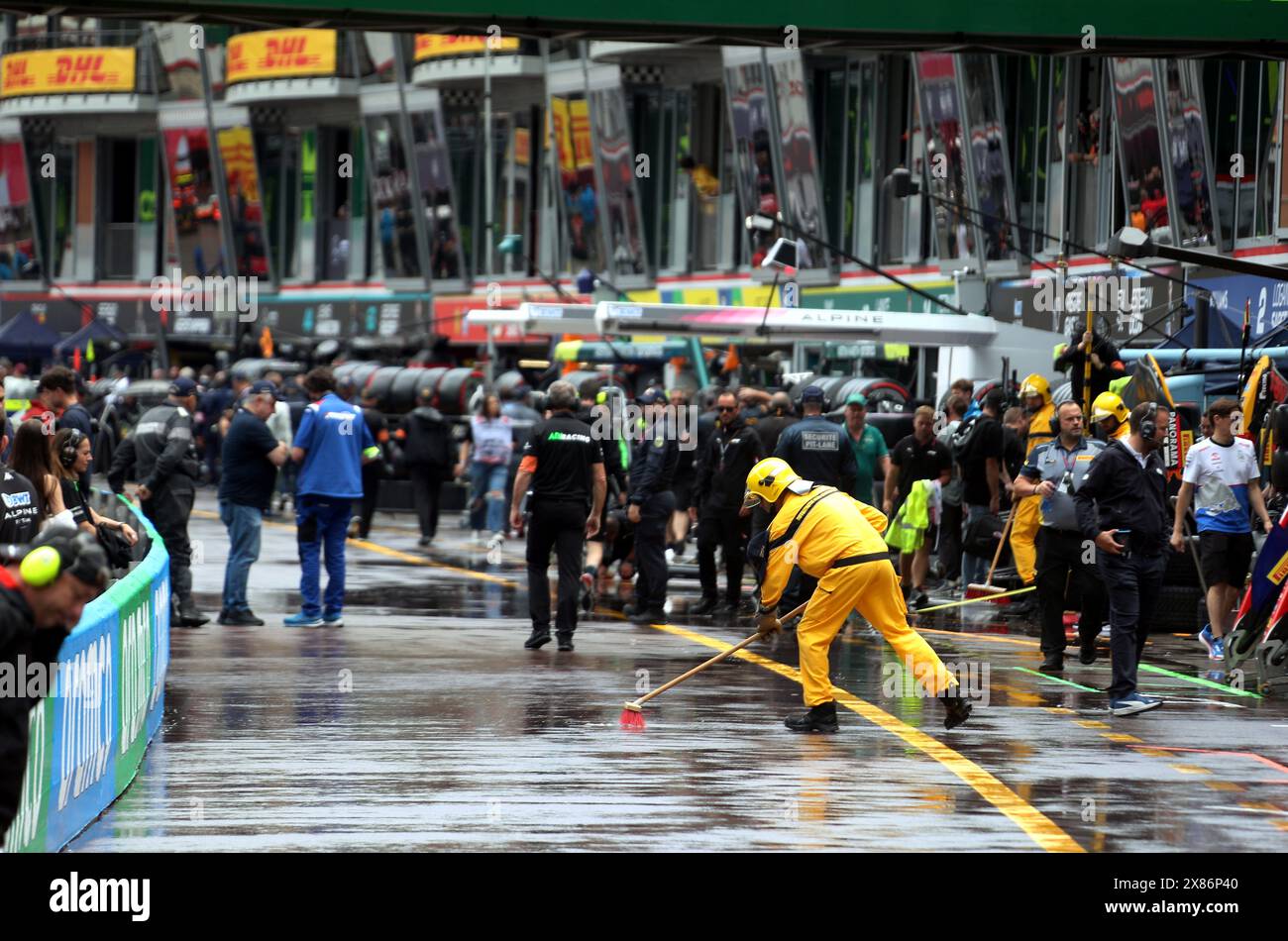Monaco, Francia. 23 maggio 2024. © PHOTOPQR/NICE MATIN/Jean Francois Ottonello ; Monaco ; 23/05/2024 ; 81e Grand Prix de Monaco - Essaid libres formule 2 - dans la pitlane Monaco GP il 23 maggio 2024 crediti: MAXPPP/Alamy Live News Foto Stock