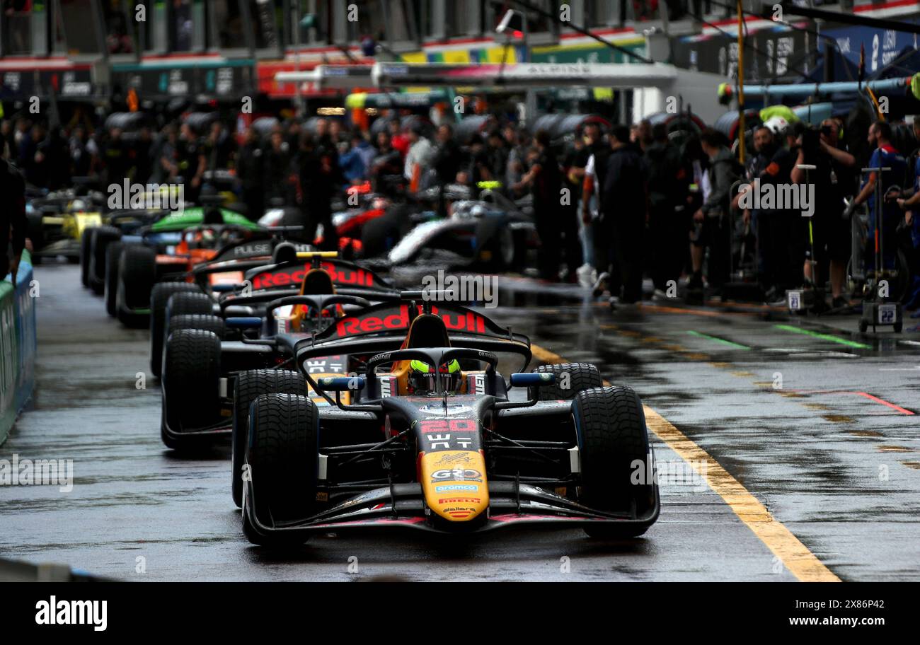 Monaco, Francia. 23 maggio 2024. © PHOTOPQR/NICE MATIN/Jean Francois Ottonello ; Monaco ; 23/05/2024 ; 81e Grand Prix de Monaco - Essaid libres formule 2 - dans la pitlane Monaco GP il 23 maggio 2024 crediti: MAXPPP/Alamy Live News Foto Stock