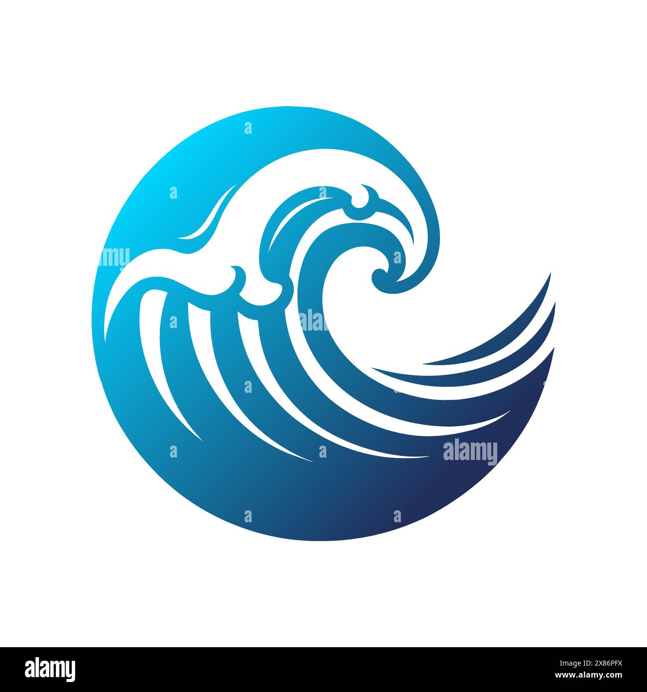 Icona onde marine. Illustrazione vettoriale. Simbolo di tempesta Illustrazione Vettoriale