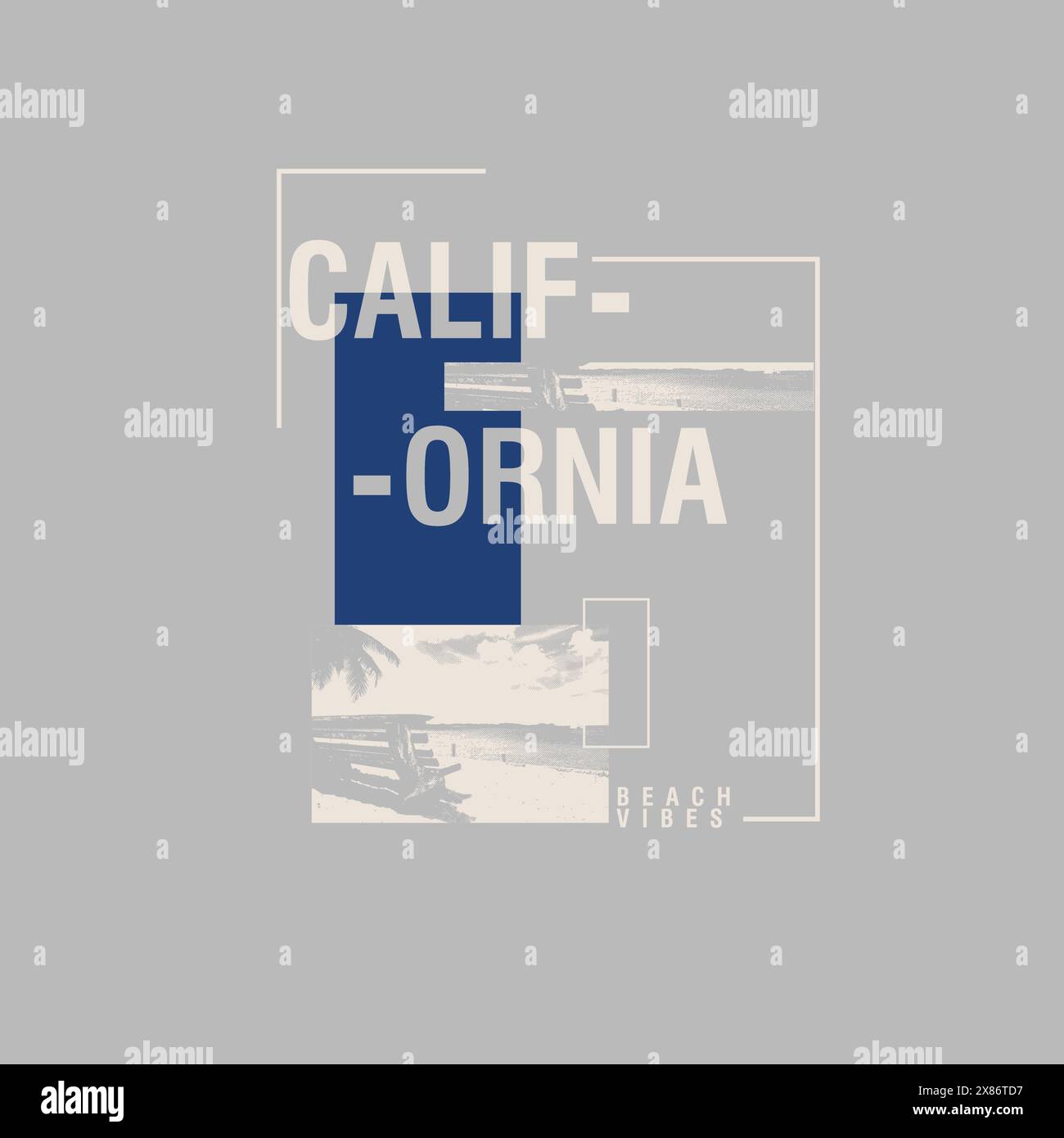 California Beach Vibes: Poster tipografici estivi Illustrazione Vettoriale