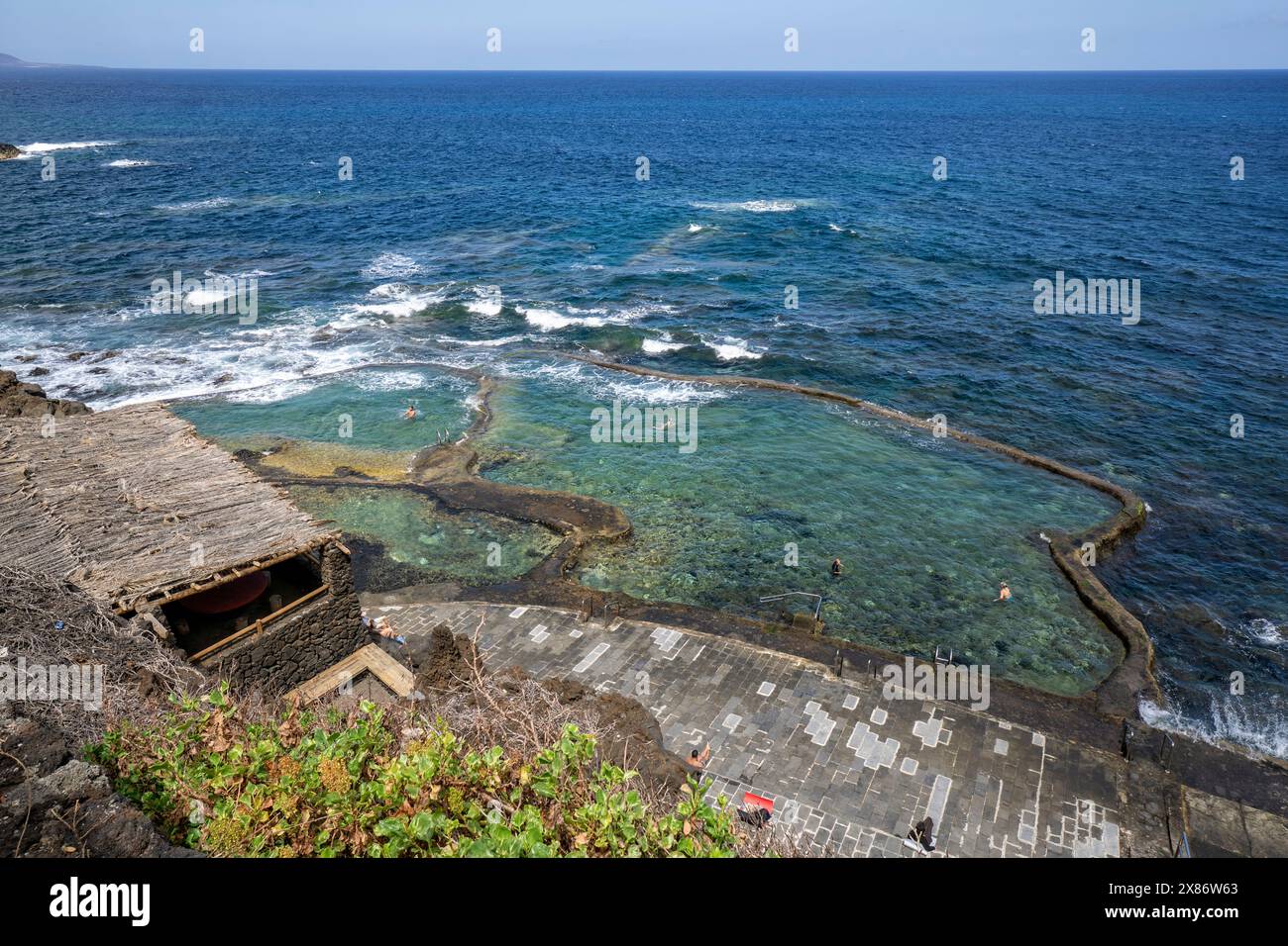 Piscina naturale piscina piscina Natural la Maceta sull'isola Canaria di El Hierro Foto Stock