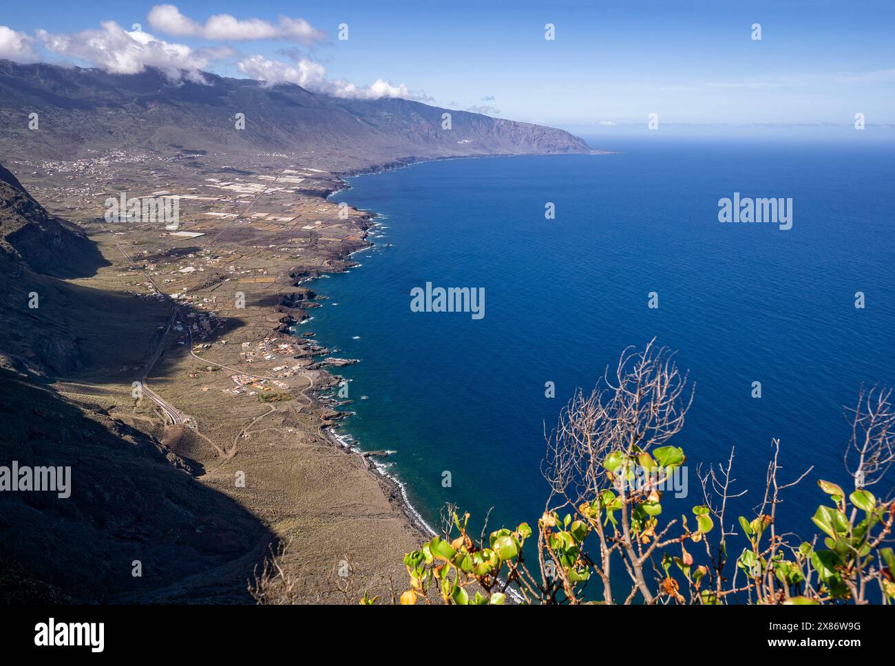 Vista dal Mirador de la Peña della valle del golf sull'isola Canaria di El Hierro Foto Stock
