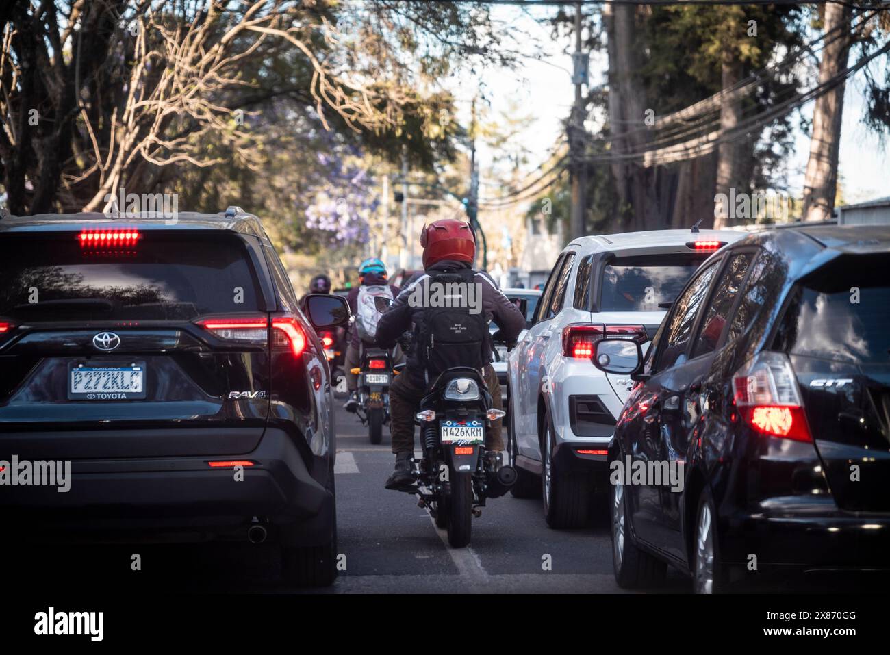 Traffico pesante, città del Guatemala, Guatemala Foto Stock