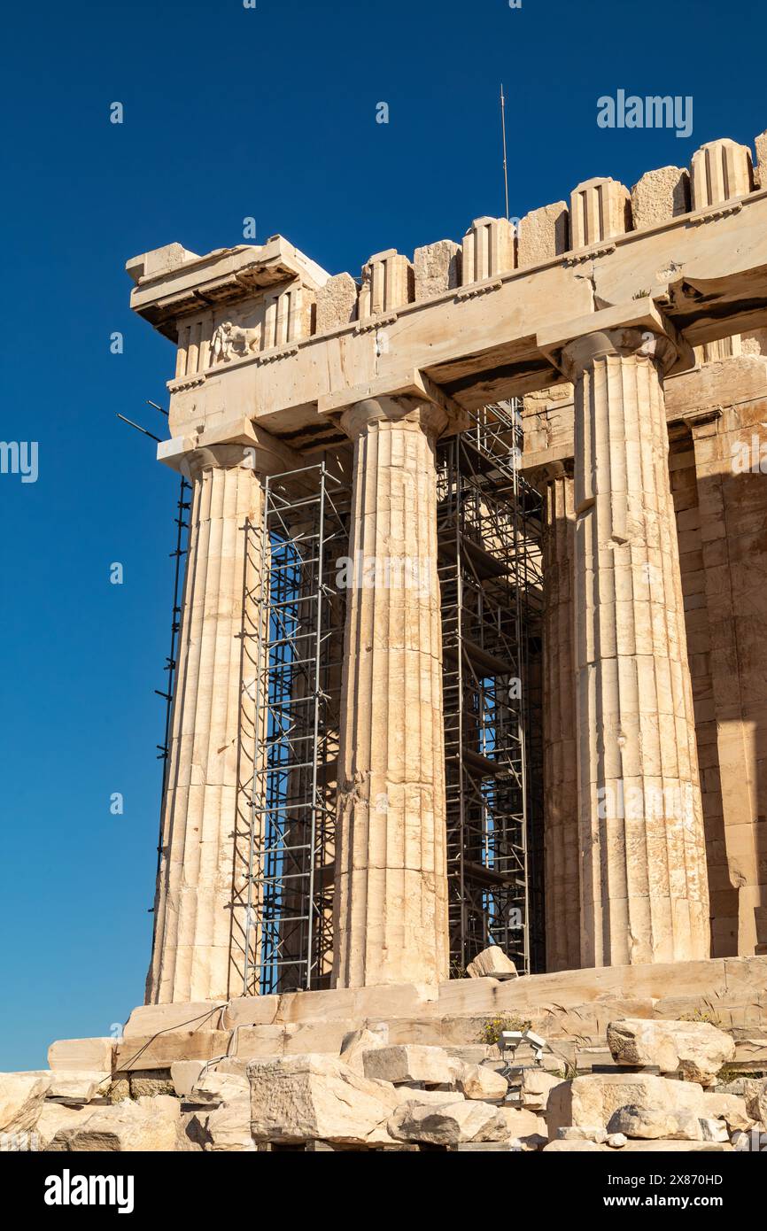 Tempio del Partenone, Acropoli, Atene, Grecia Foto Stock