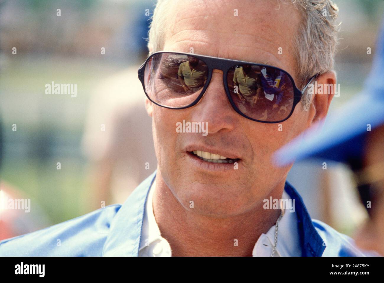 Paul Newman partecipa alla gara IMSA al Brainerd International Raceway di Brainerd, Minnesota. 15 giugno 1980. Foto Stock