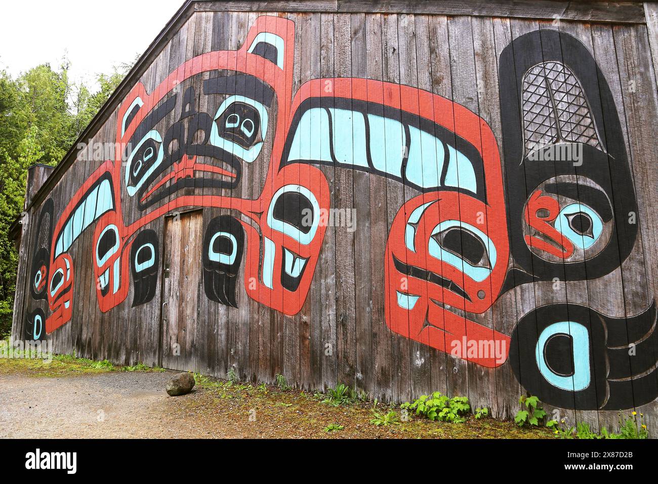 Tlingit Beaver Clan House, Saxman Village, Ketchikan, Revillagigedo Island, Clarence Strait, Alaska, Stati Uniti, Golfo dell'Alaska, Nord America Foto Stock
