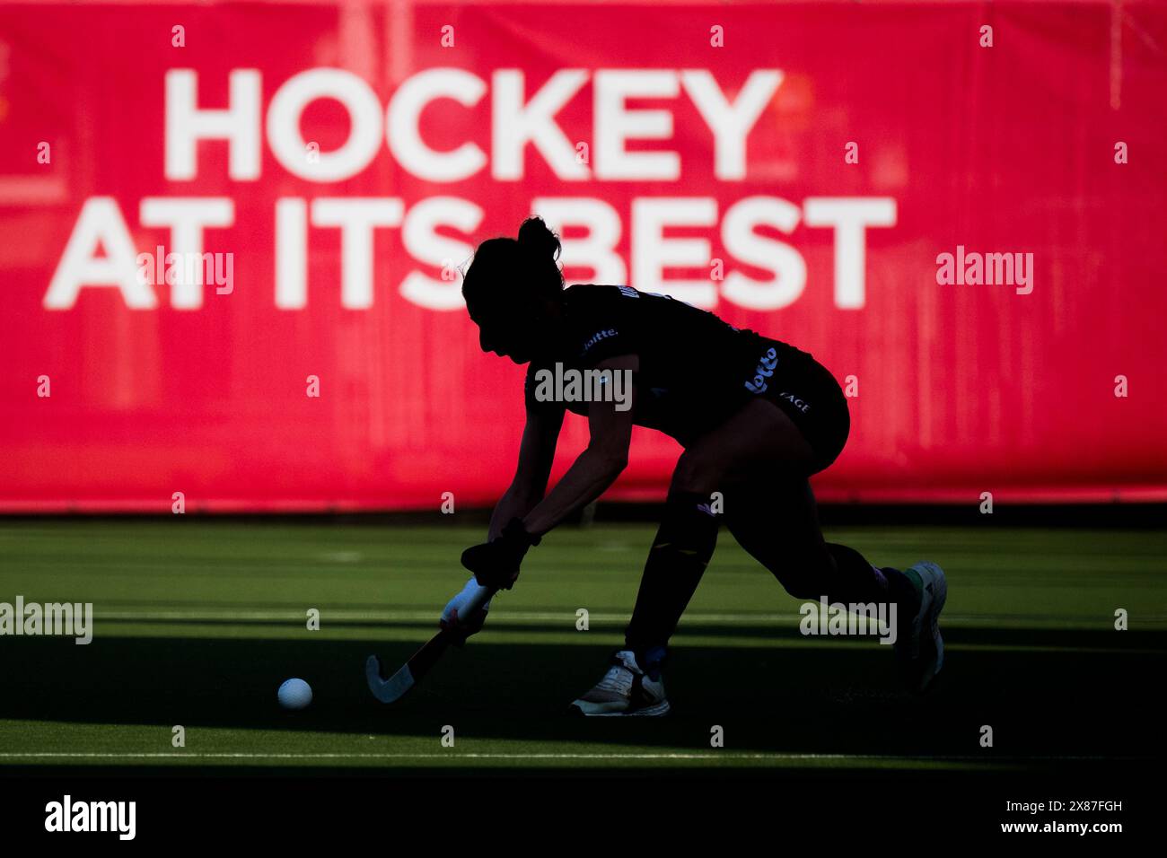 Anversa, Belgio. 23 maggio 2024. Stephanie Vanden Borre, in Belgio, è stata raffigurata in azione durante una partita di hockey tra la nazionale belga delle Panthers rosse e l'India, partita 6/16 nella fase a gironi della FIH Pro League femminile 2024, giovedì 23 maggio 2024, ad Anversa. BELGA PHOTO JASPER JACOBS credito: Belga News Agency/Alamy Live News Foto Stock