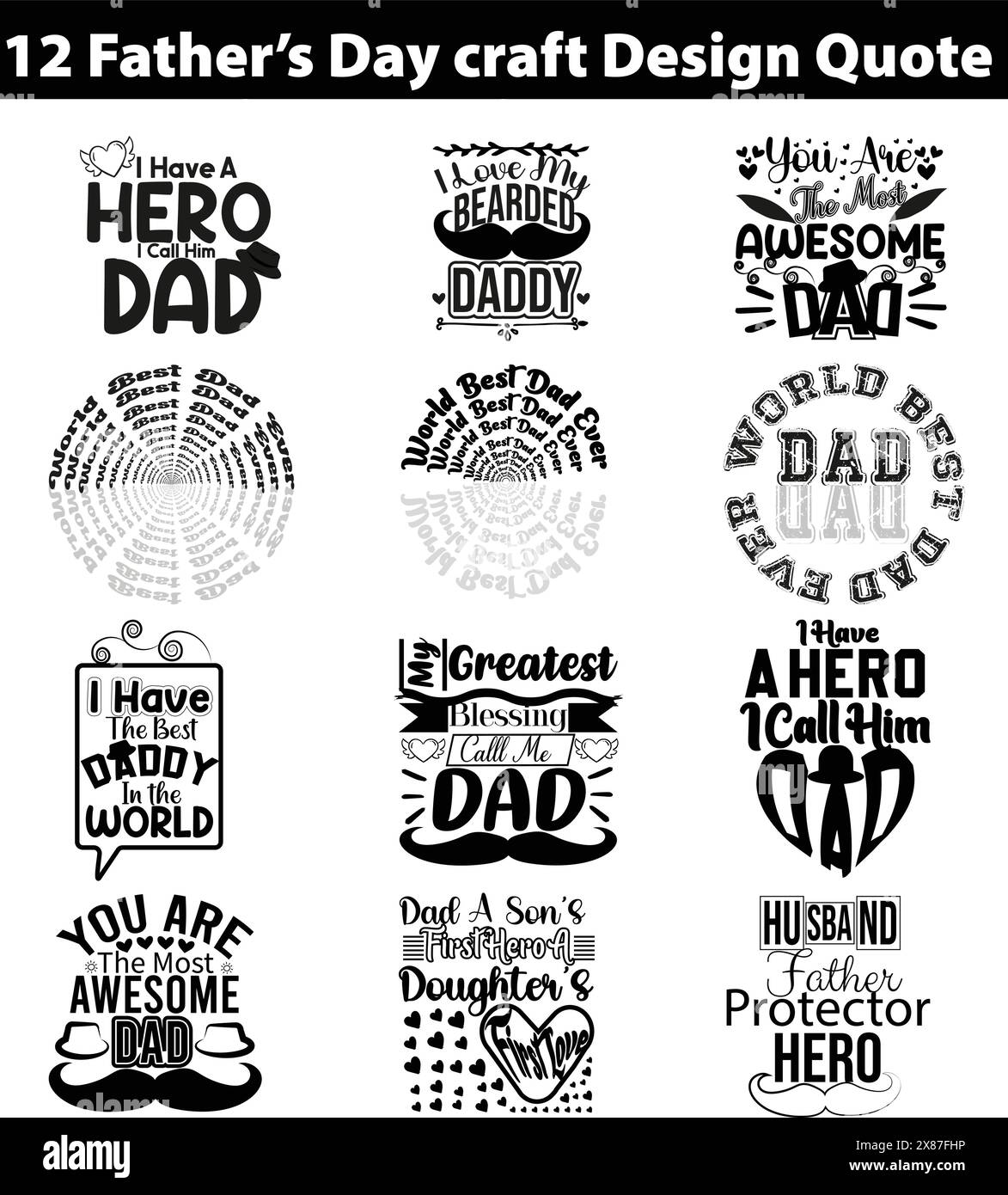 Padre lettering design Illustrazione Vettoriale