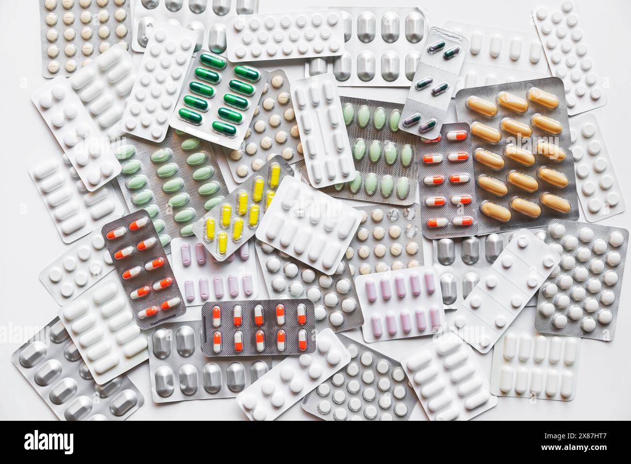 Raccolta di vari blister medicali Foto Stock