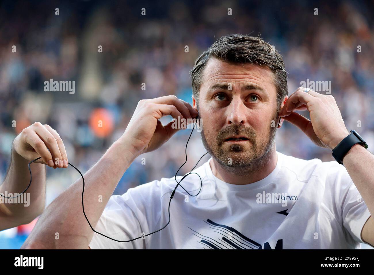 Bochum, Deutschland, 1. Fußball - BL, retrocessione, Hinspirel VFL Bochum: Fortuna Düsseldorf 0-3 ore 23 05. 2024 im Vonovia Ruhrstadion in Bochum Trainer Heiko BUTSCHER (VFL) foto: Norbert Schmidt, Düsseldorf Foto Stock