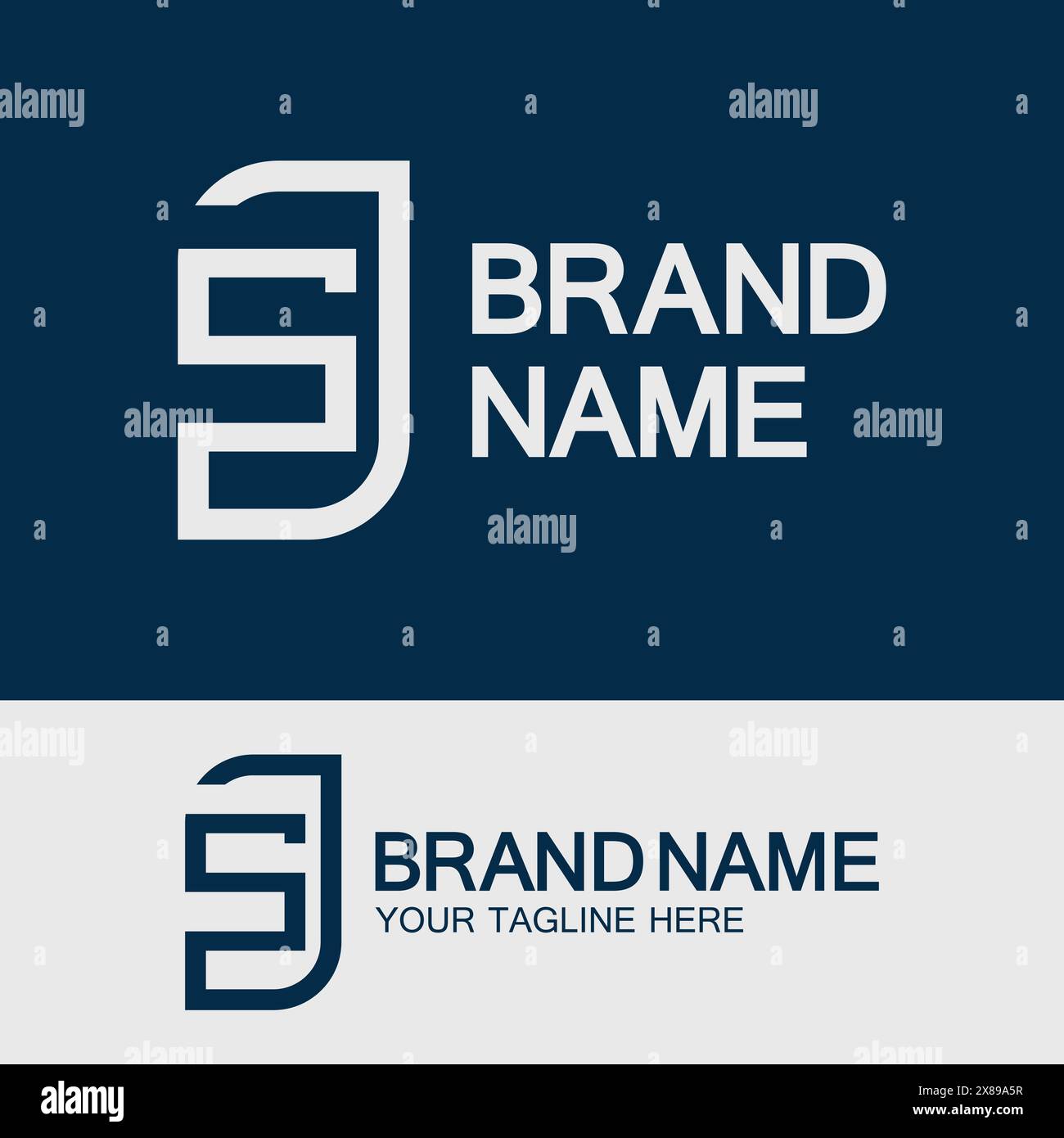 Lettera creativa SJ o monogramma JS semplice design con logo. Illustrazione Vettoriale