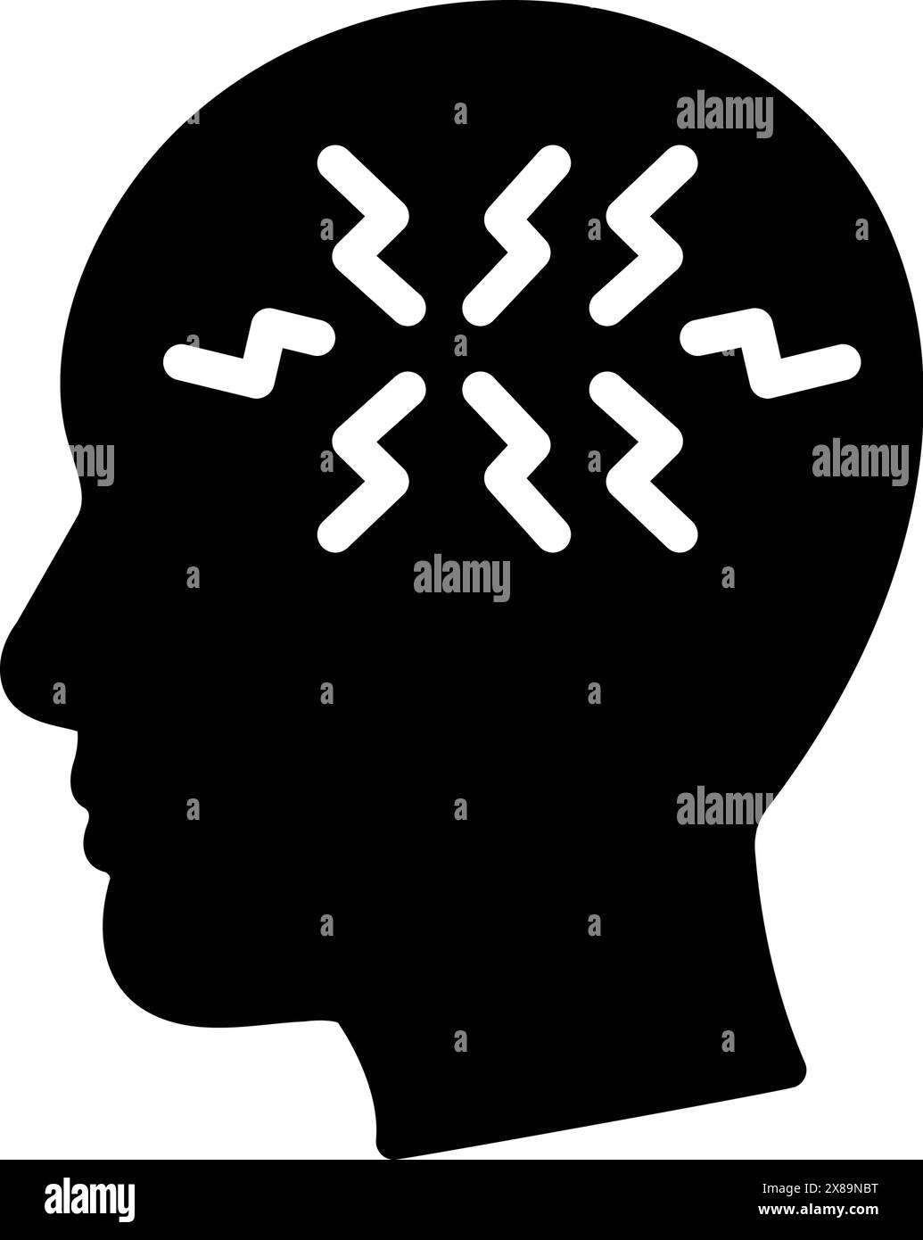 Icona per ptsd, disturbo da stress post traumatico Illustrazione Vettoriale