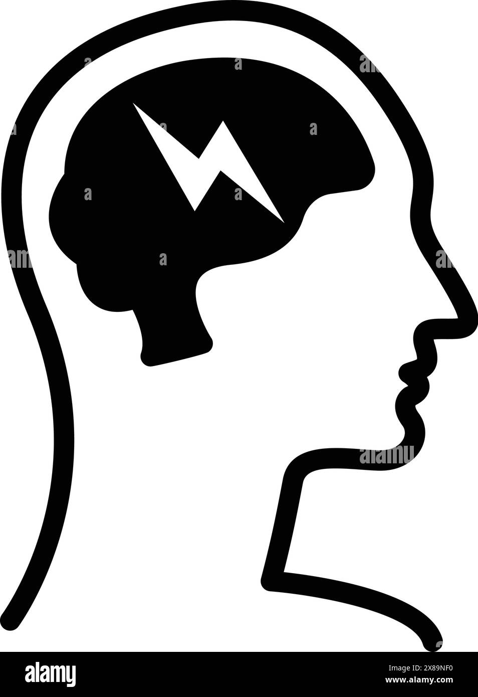 Icona per la tempesta cerebrale, concetto Illustrazione Vettoriale