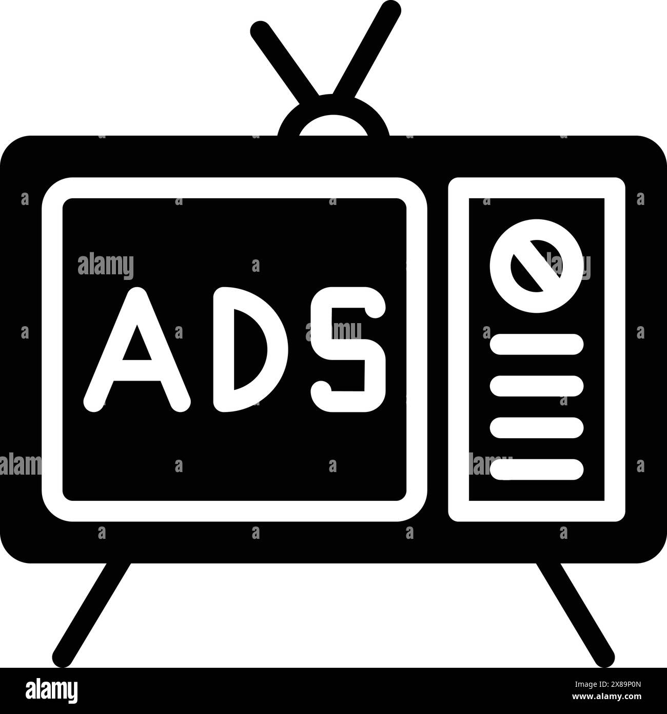 Icona per annunci tv e pubblicità Illustrazione Vettoriale