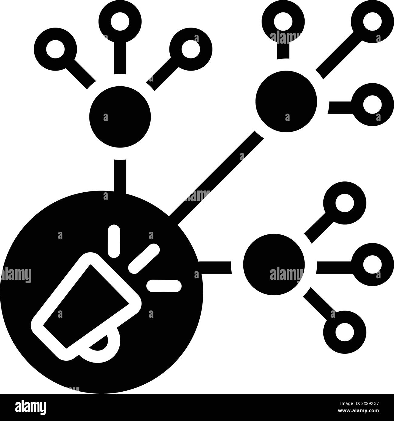 Icona per il marketing virale, la pubblicità Illustrazione Vettoriale