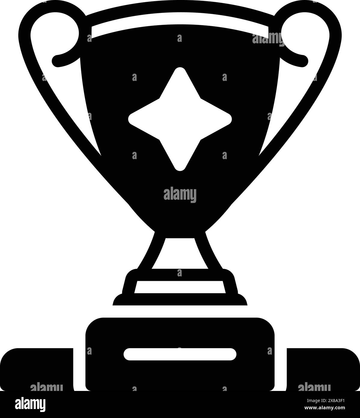 Icona della coppa del trofeo sul leggio del podio, campione Illustrazione Vettoriale