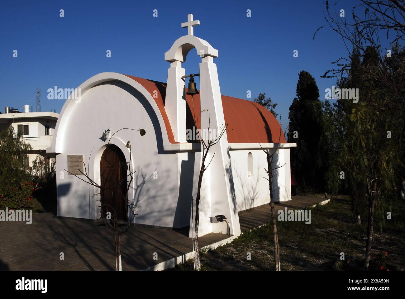 Grecia, Rodi Island villaggio di Kallithies (parte 1), monastero del profeta Amos Foto Stock
