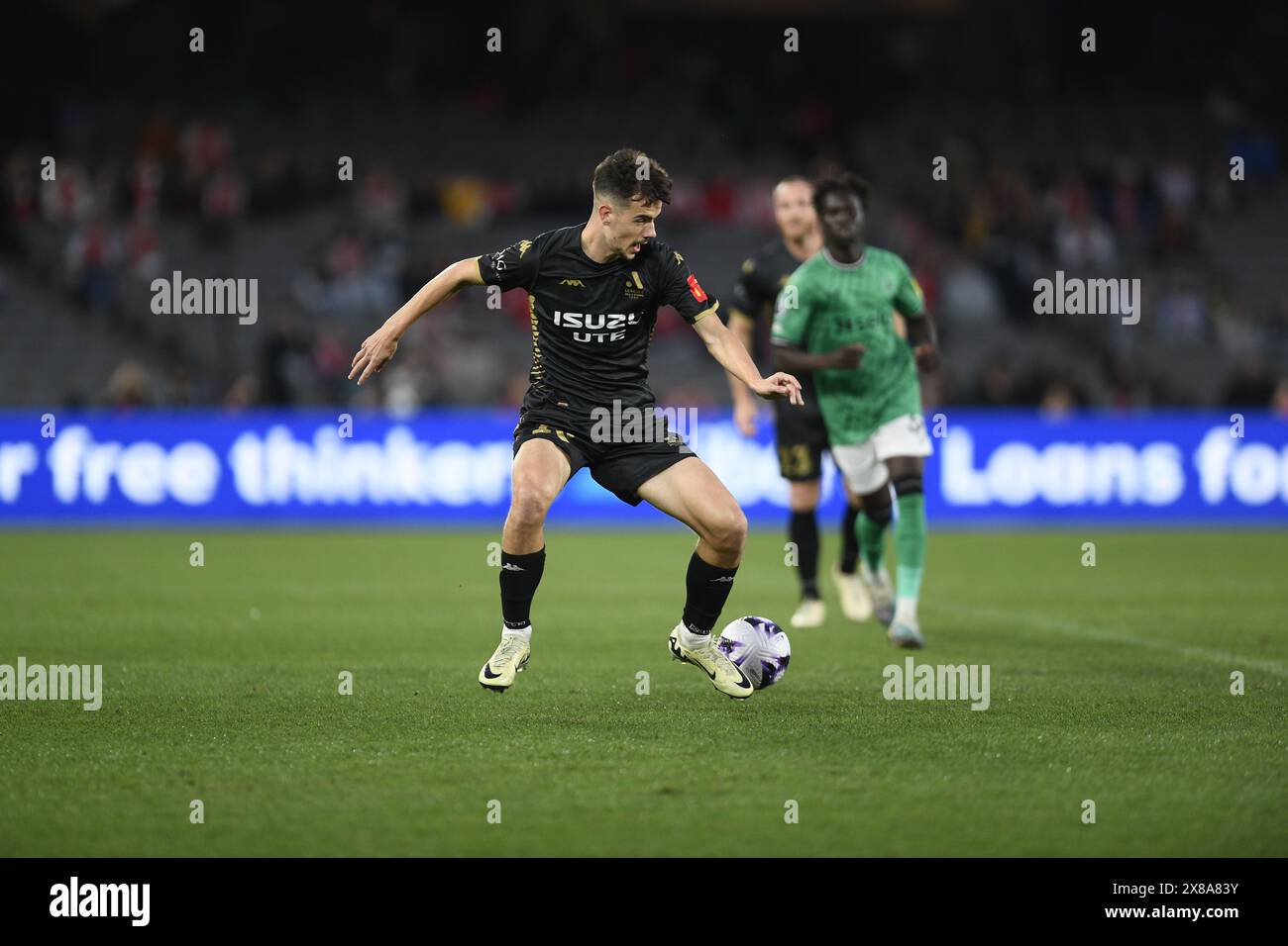 MELBOURNE, AUSTRALIA. 24 maggio 2024. Nella foto: L'attaccante del Western Sydney Wanderers FC Nicolas Milanovic durante l'amichevole della settimana calcistica globale tra il club inglese Newcastle United e l'Australian ALeague Allstars al Marvel Stadium di Melbourne, Australia. Crediti: Karl Phillipson/Alamy Live News Foto Stock