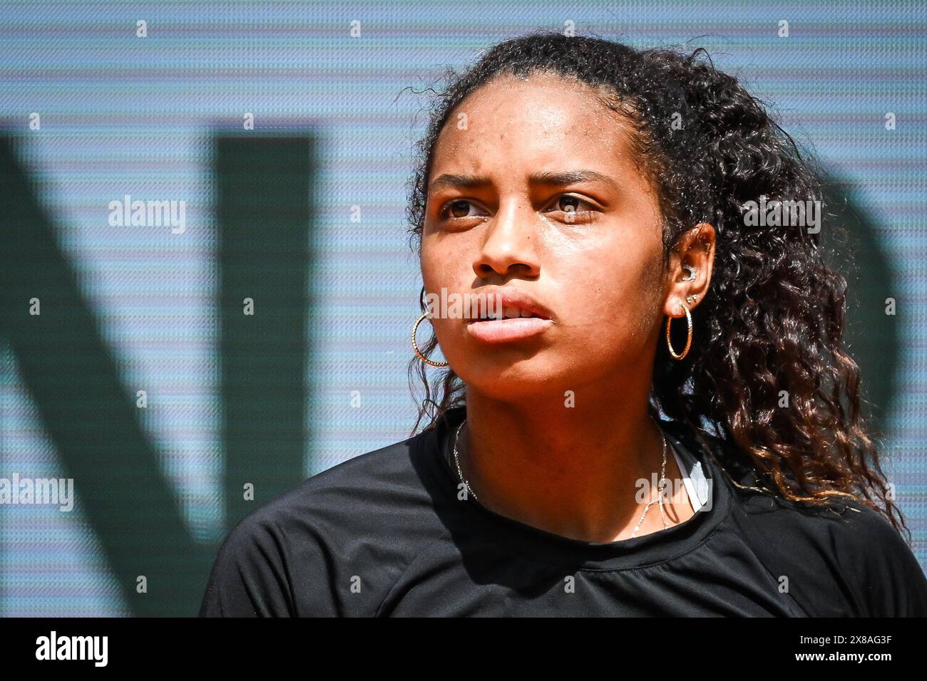 Parigi, Francia. 23 maggio 2024. Robin MONTGOMERY degli Stati Uniti durante la quarta giornata di qualificazione del Roland-Garros 2024, torneo di tennis ATP e WTA Grand Slam il 23 maggio 2024 allo stadio Roland-Garros di Parigi, Francia - Photo Matthieu Mirville/DPPI Credit: DPPI Media/Alamy Live News Foto Stock