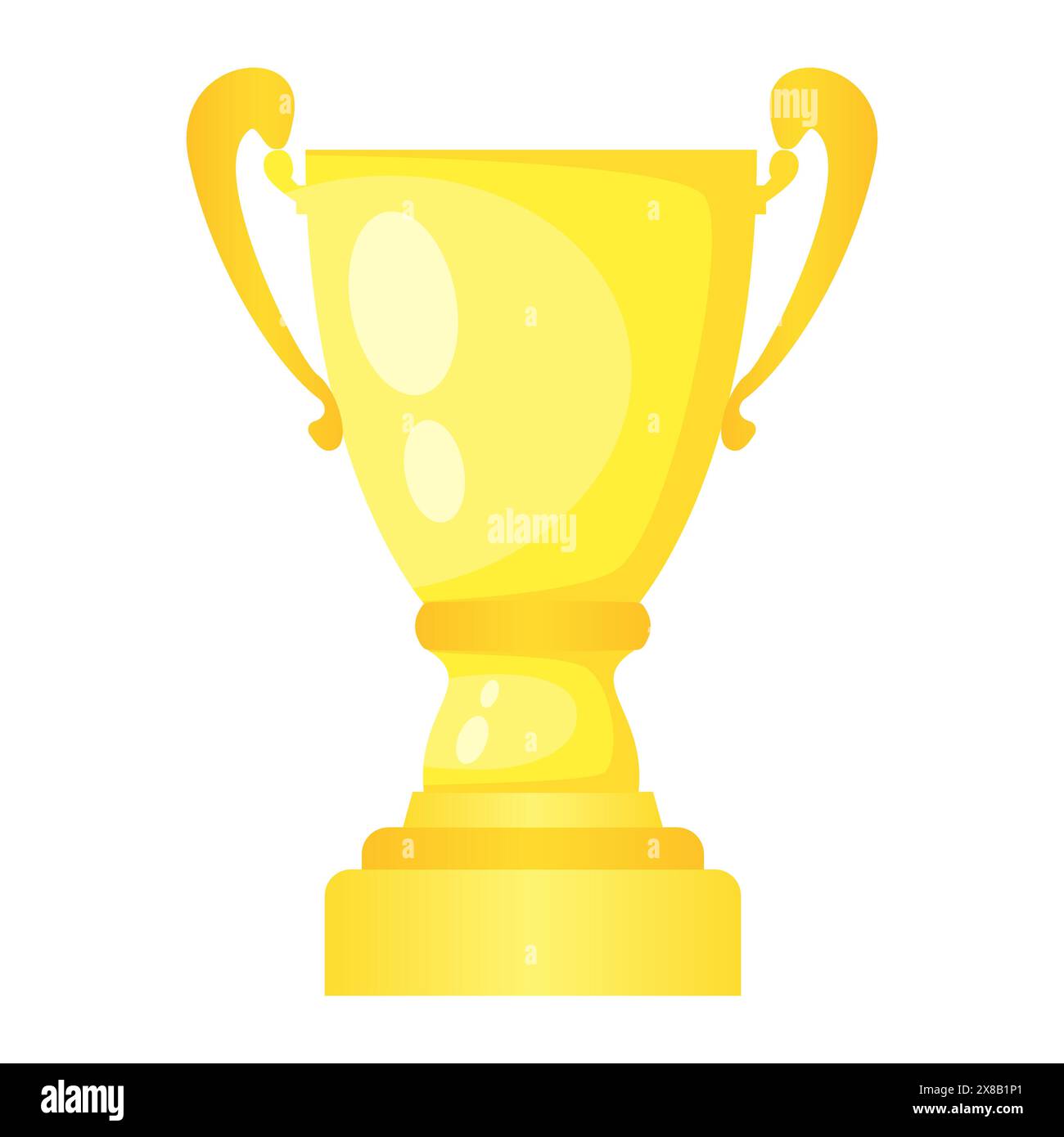 Coppa Vector Golden Trophy Champion. Premio del campionato per il primo posto. Simbolo della vittoria isolato su sfondo bianco. Illustrazione Vettoriale