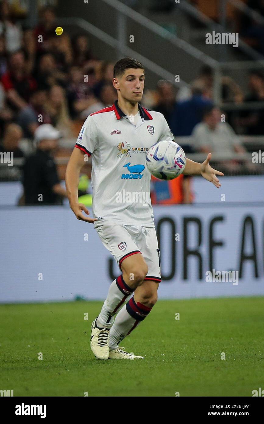 Milano, Italia, 11 maggio 2024. Matteo Prati durante la partita di serie A tra Milano e Cagliari allo Stadio San Siro di Milano. Crediti: Rogério Moroti/ Foto Stock