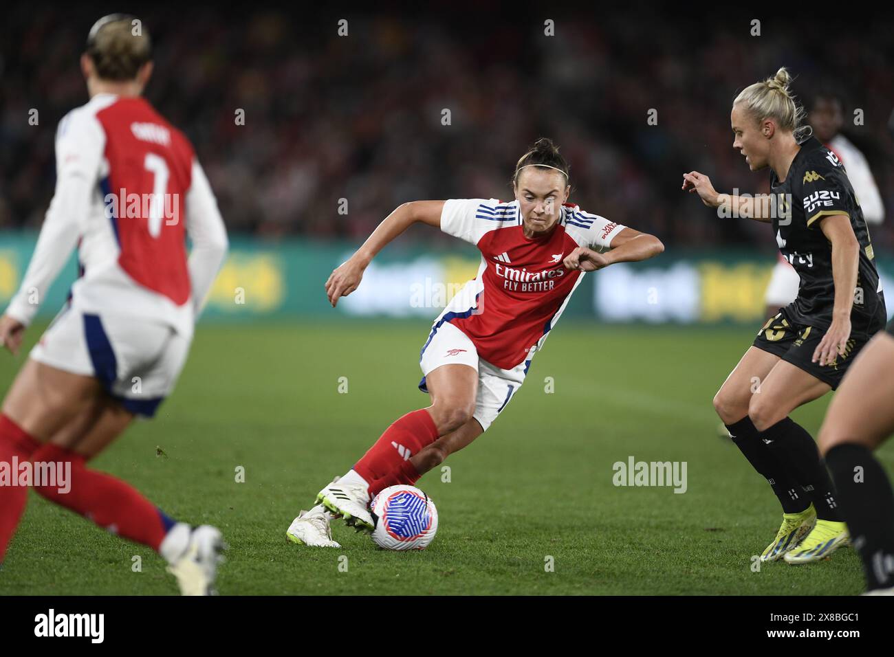 MELBOURNE, AUSTRALIA. 24 maggio 2024. Nella foto: Caitlin Foord of Arsenal in azione durante l'amichevole della settimana calcistica globale tra il club inglese Arsenal WFC e l'Australian ALeague Allstars al Marvel Stadium di Melbourne, Australia. Crediti: Karl Phillipson/Alamy Live News Foto Stock