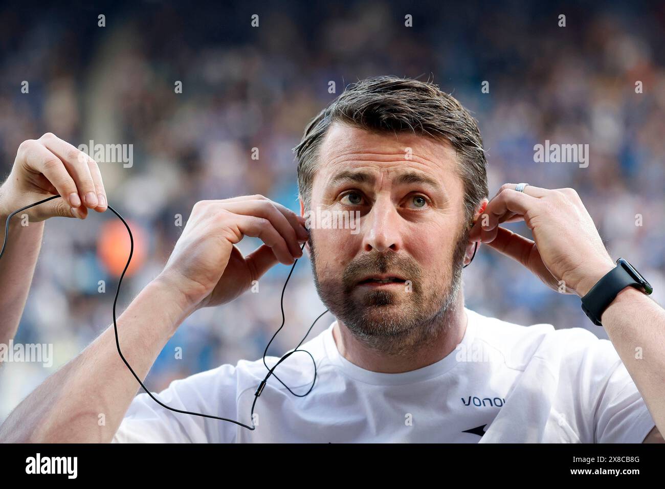 Bochum, Deutschland, 1. Fußball - BL, retrocessione, Hinspirel VFL Bochum: Fortuna Düsseldorf 0-3 ore 23 05. 2024 im Vonovia Ruhrstadion in Bochum Trainer Heiko BUTSCHER (VFL) foto: Norbert Schmidt, Düsseldorf Foto Stock