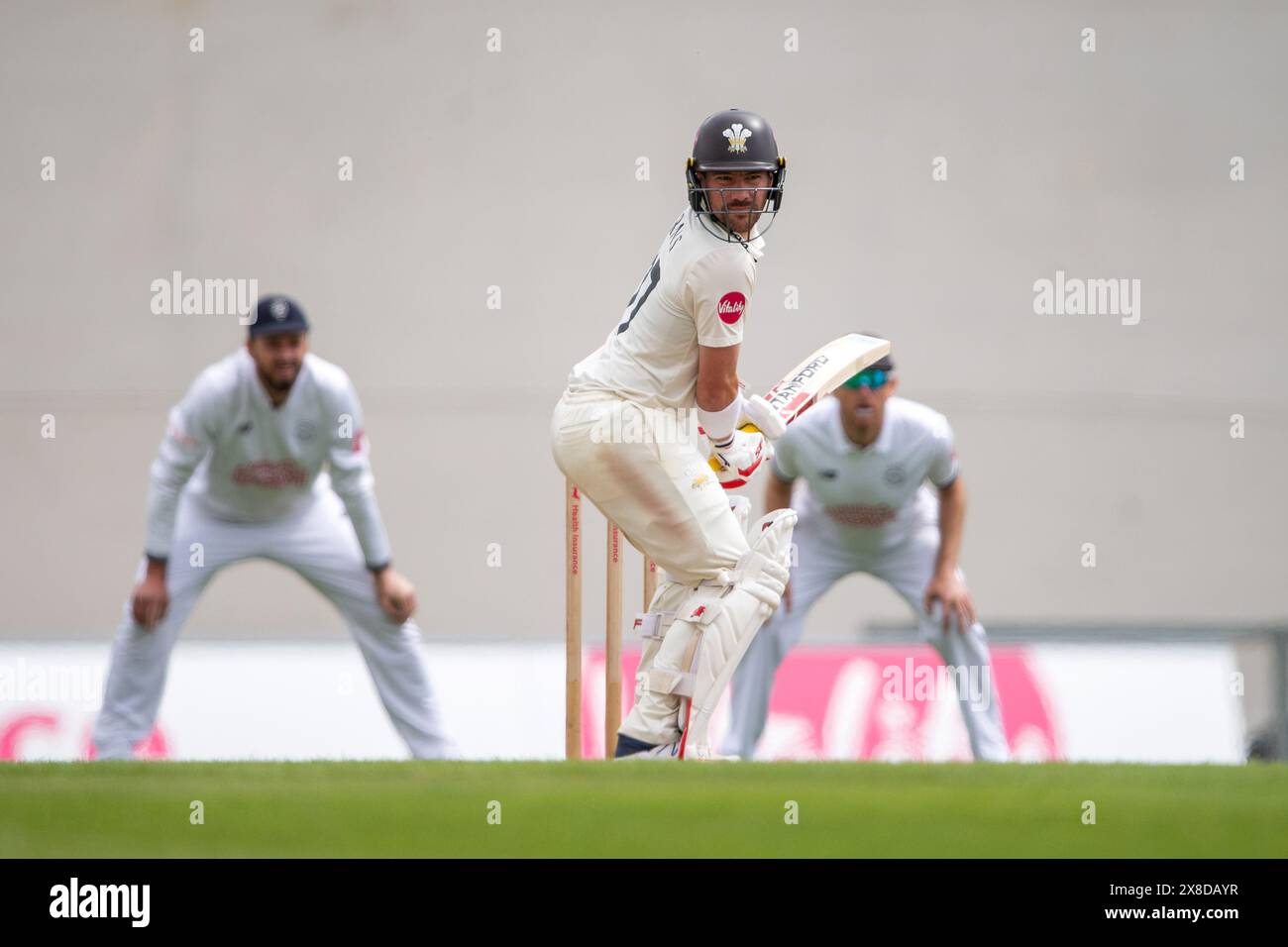 Southampton, Regno Unito. 24 maggio 2024. Rory Burns di Surrey batté durante il Vitality County Championship Division One match tra Hampshire e Surrey all'Utilita Bowl. Crediti: Dave Vokes/Alamy Live News Foto Stock