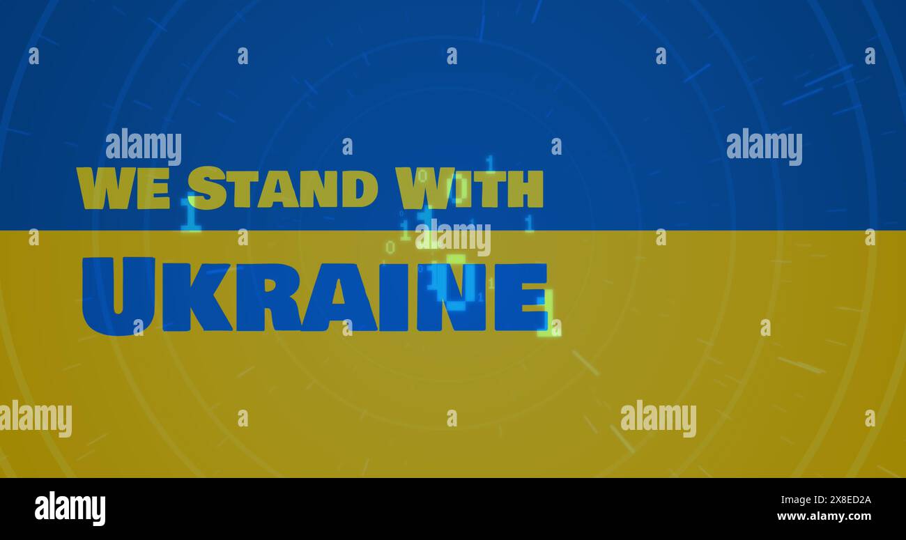 Sfondo blu e giallo che mostra il sostegno per l'Ucraina Foto Stock