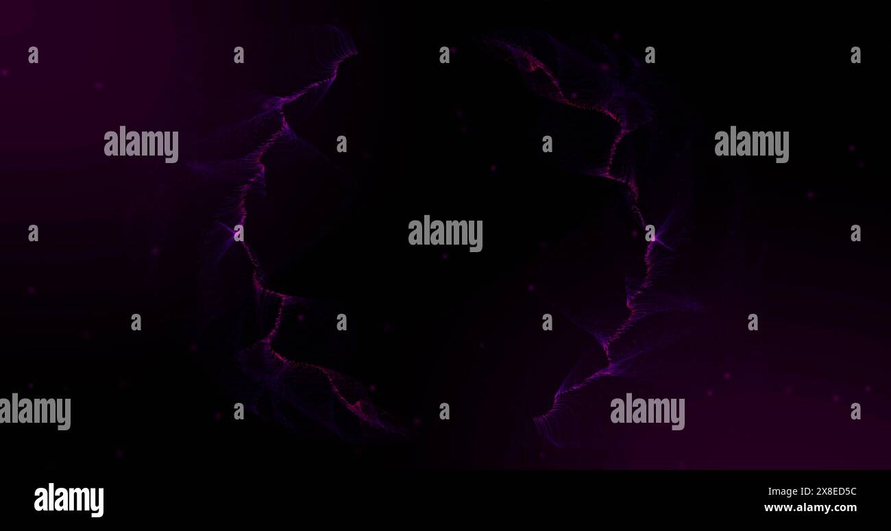 Luce viola che crea complessi motivi su sfondo scuro Foto Stock