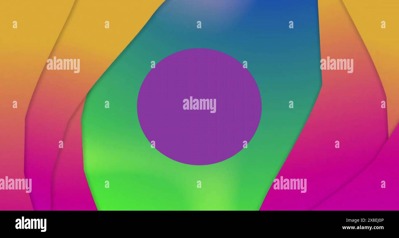 Immagine di macchie viola che si muovono su uno sfondo colorato Foto Stock