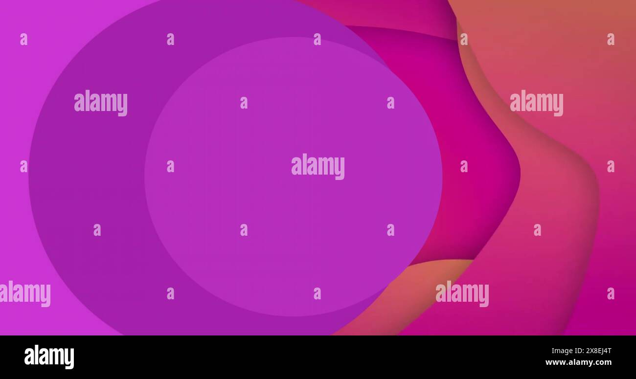 Immagine di macchie e forme viola su sfondo rosso Foto Stock