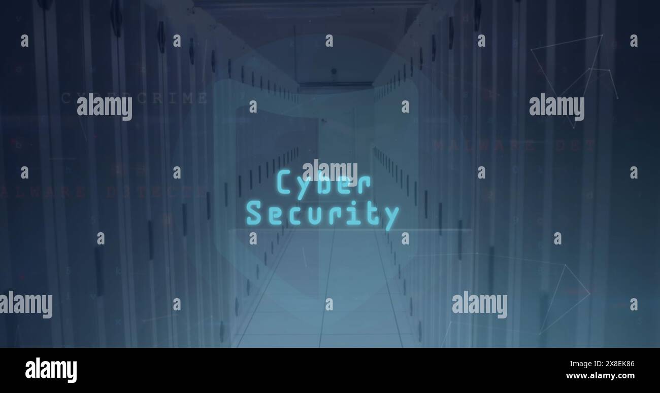 Rappresentazione digitale della cybersicurezza incentrata sulla protezione dei dati Foto Stock