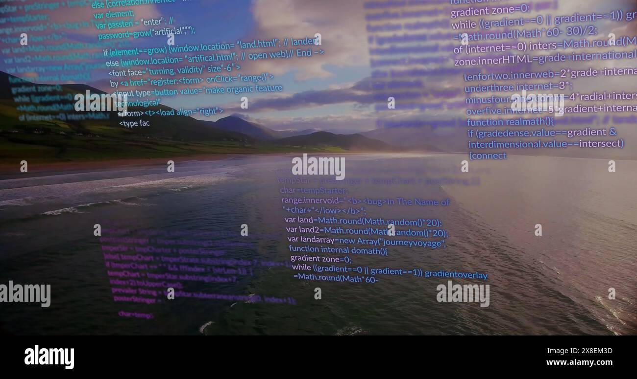Immagine dell'elaborazione dei dati sull'oceano Foto Stock