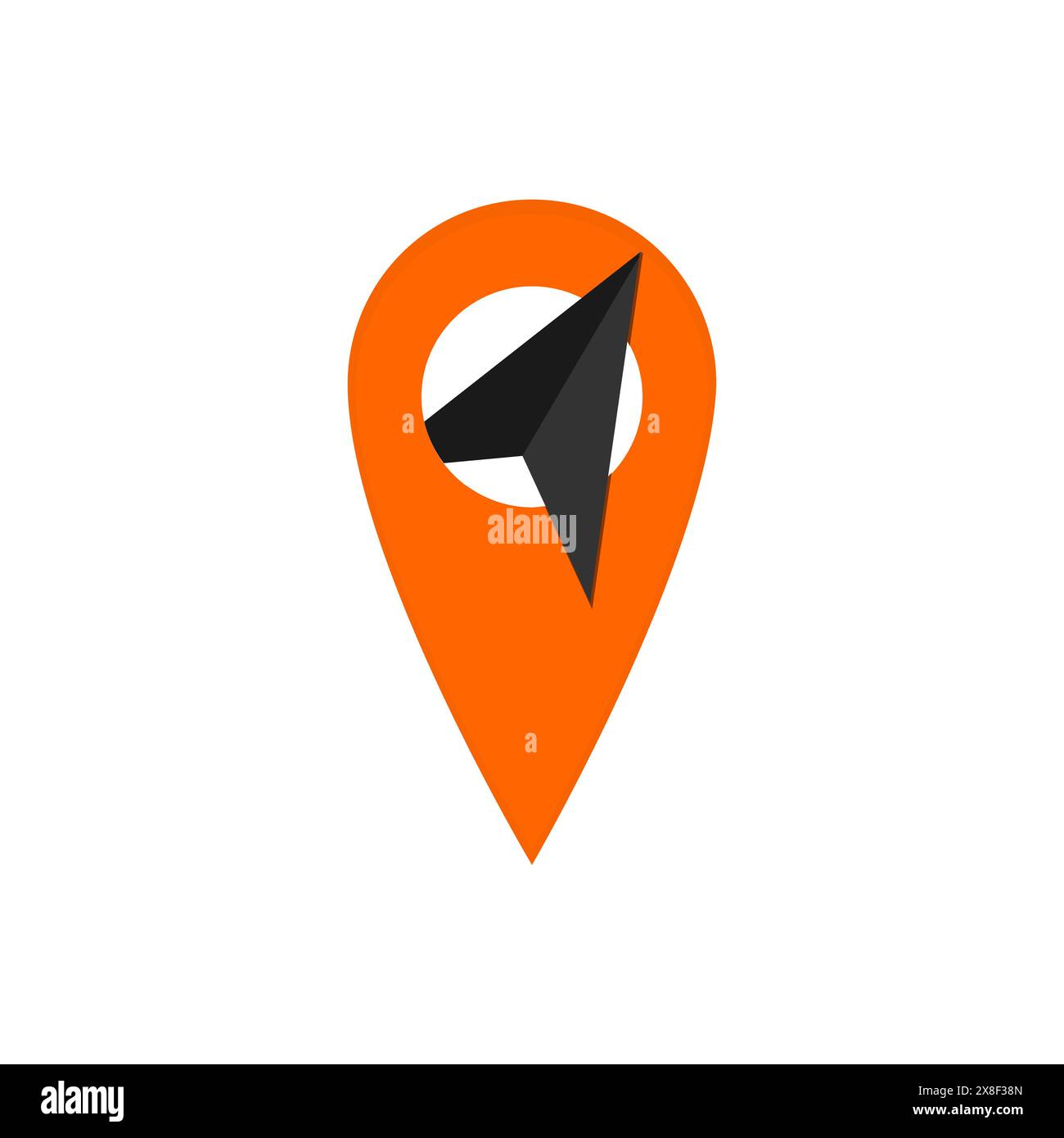 una punta di freccia nel cerchio del perno di posizione , modello del logo del perno di viaggio Illustrazione Vettoriale