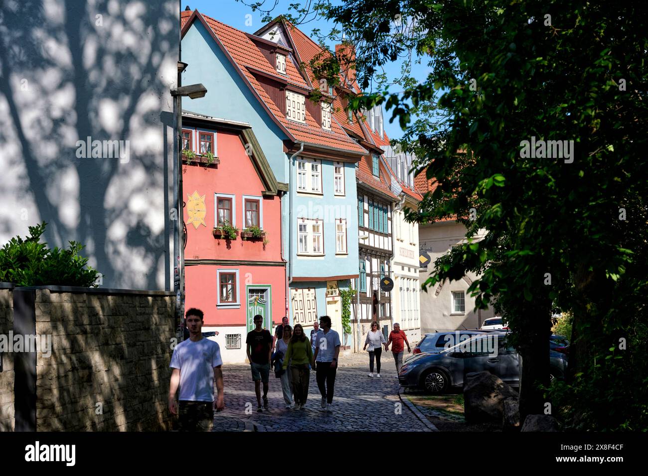 Historische Häuser in der Altstadt von Erfurt. Veröffentlichungen nur für redaktionelle Zwecke. Foto: FotoPrensa Foto Stock