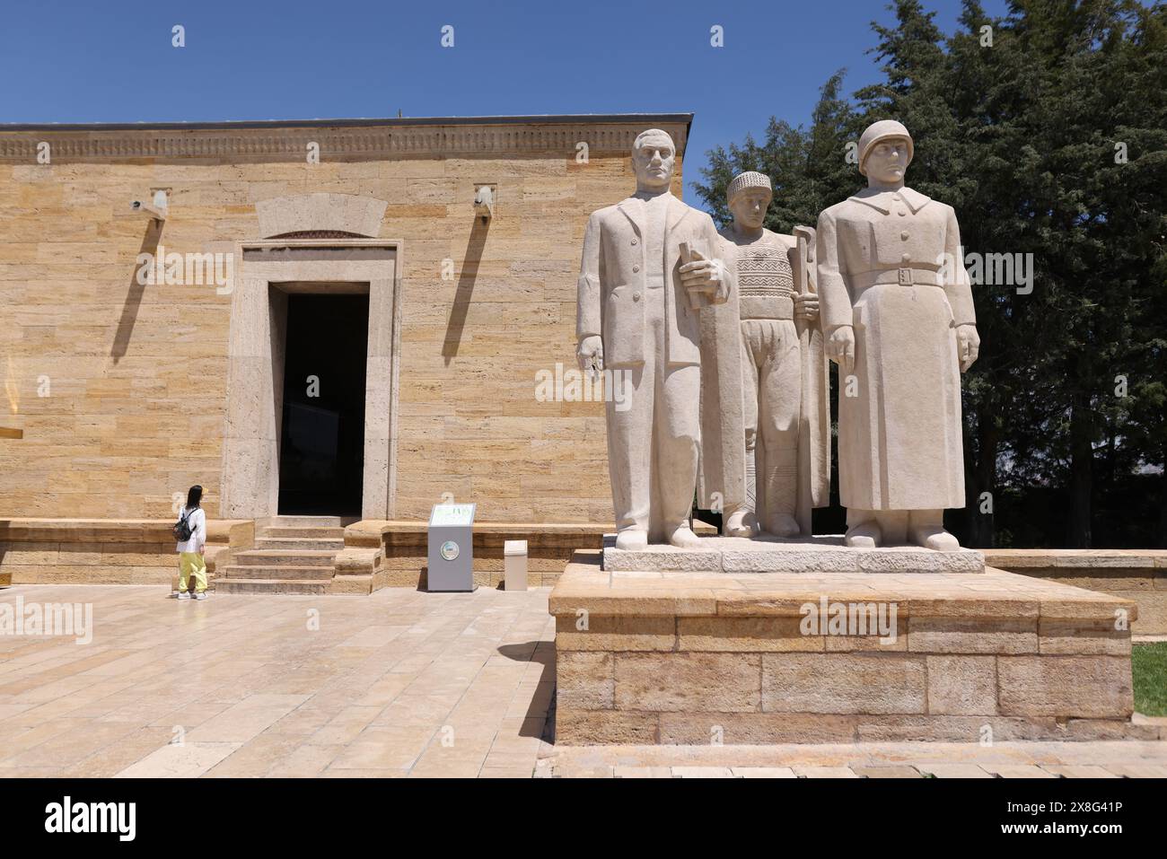 La gente visita il mausoleo di Anitkabir, il luogo di riposo di Mustafa Kemal Atatark. Foto Stock