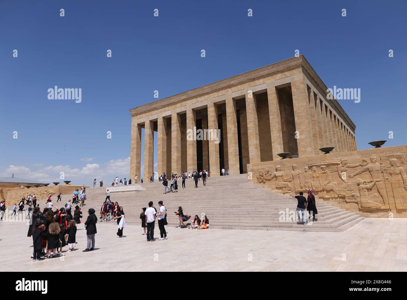 La gente visita il mausoleo di Anitkabir, il luogo di riposo di Mustafa Kemal Atatark. Foto Stock