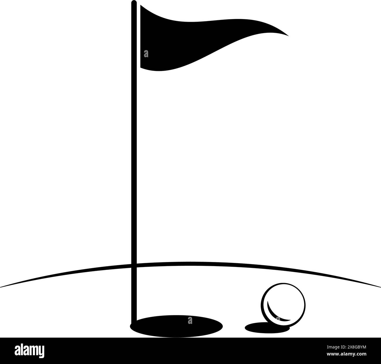 Modello di logo di Golf Club Flag modello di logo di Golf Club Flag modello di logo di Golf Club Flag. Illustrazione Vettoriale