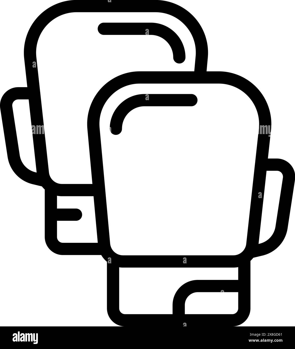 Illustrazione minimalista di un paio di guanti da boxe Illustrazione Vettoriale