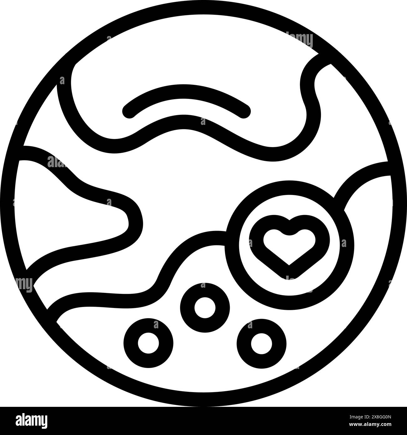 Un'icona minimalista che simboleggia la protezione e l'affetto per la terra Illustrazione Vettoriale