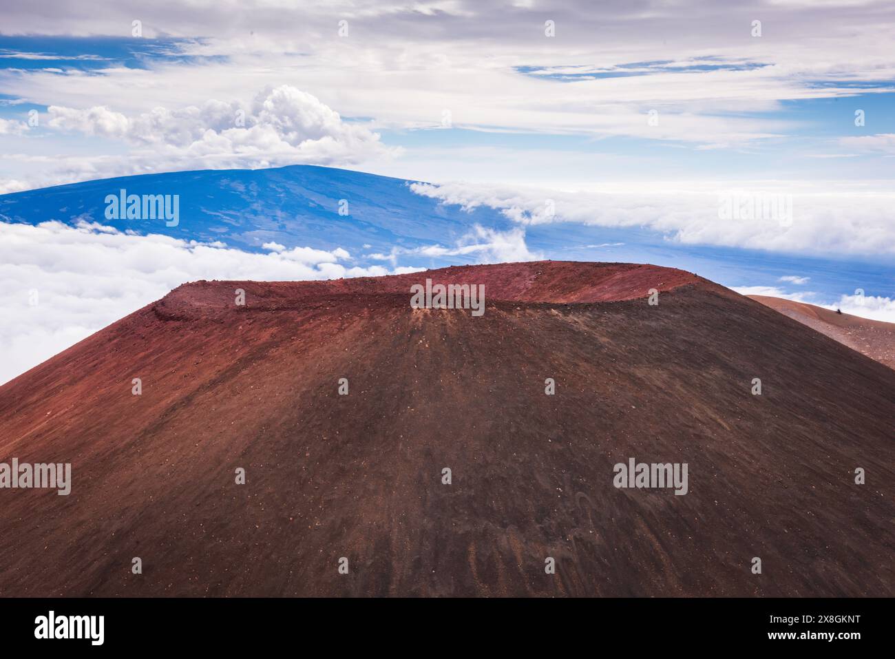 Maunakea Summit Landscape al Parco Nazionale dei Vulcani delle Hawaii. Foto Stock