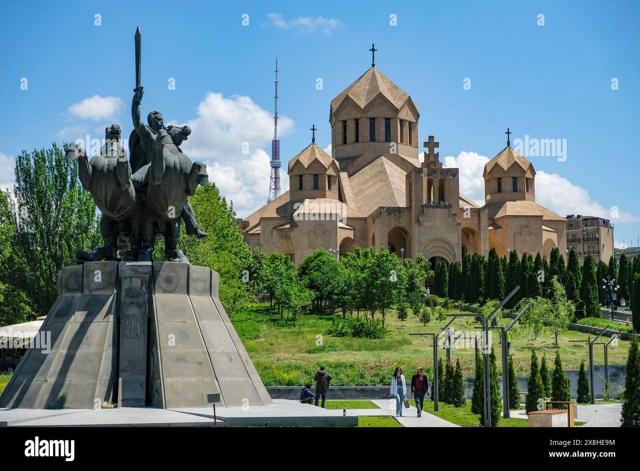 Erevan, Armenia - 16 maggio 2024: Cattedrale di San Gregorio l'Illuminatore conosciuta anche come cattedrale di Erevan in Armenia. Foto Stock