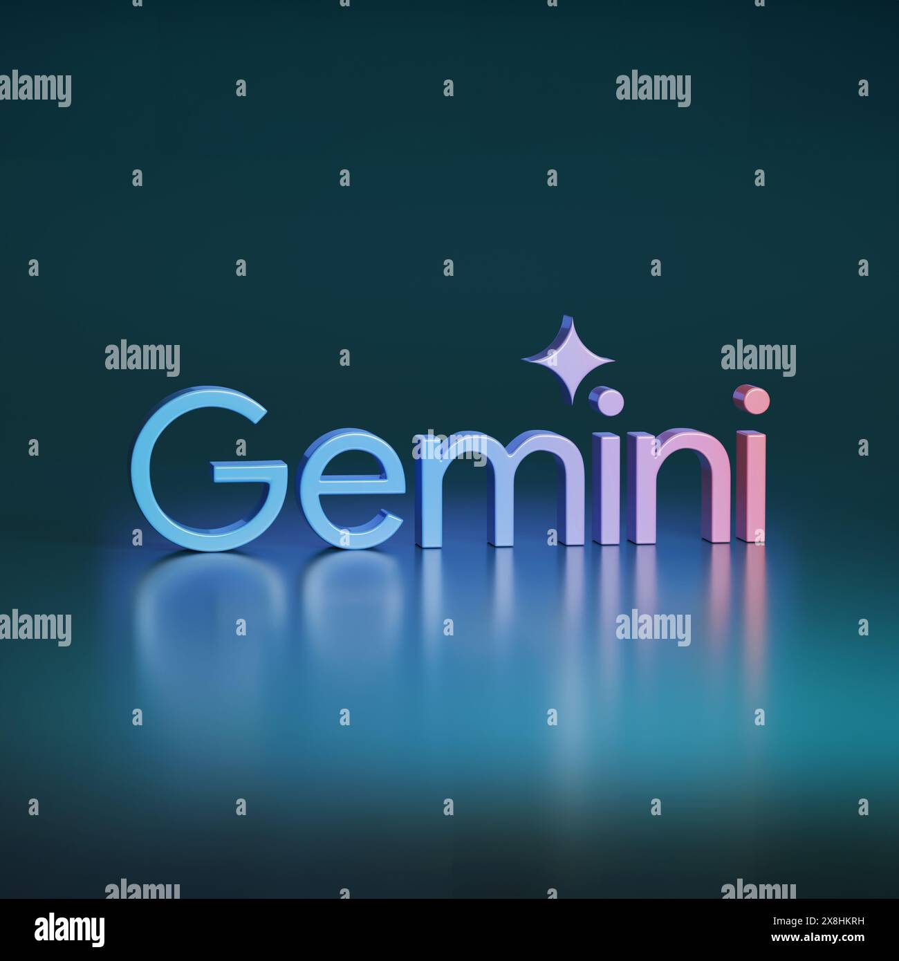 Logo Gemini in tre dimensioni. illustrazione 3d. Foto Stock