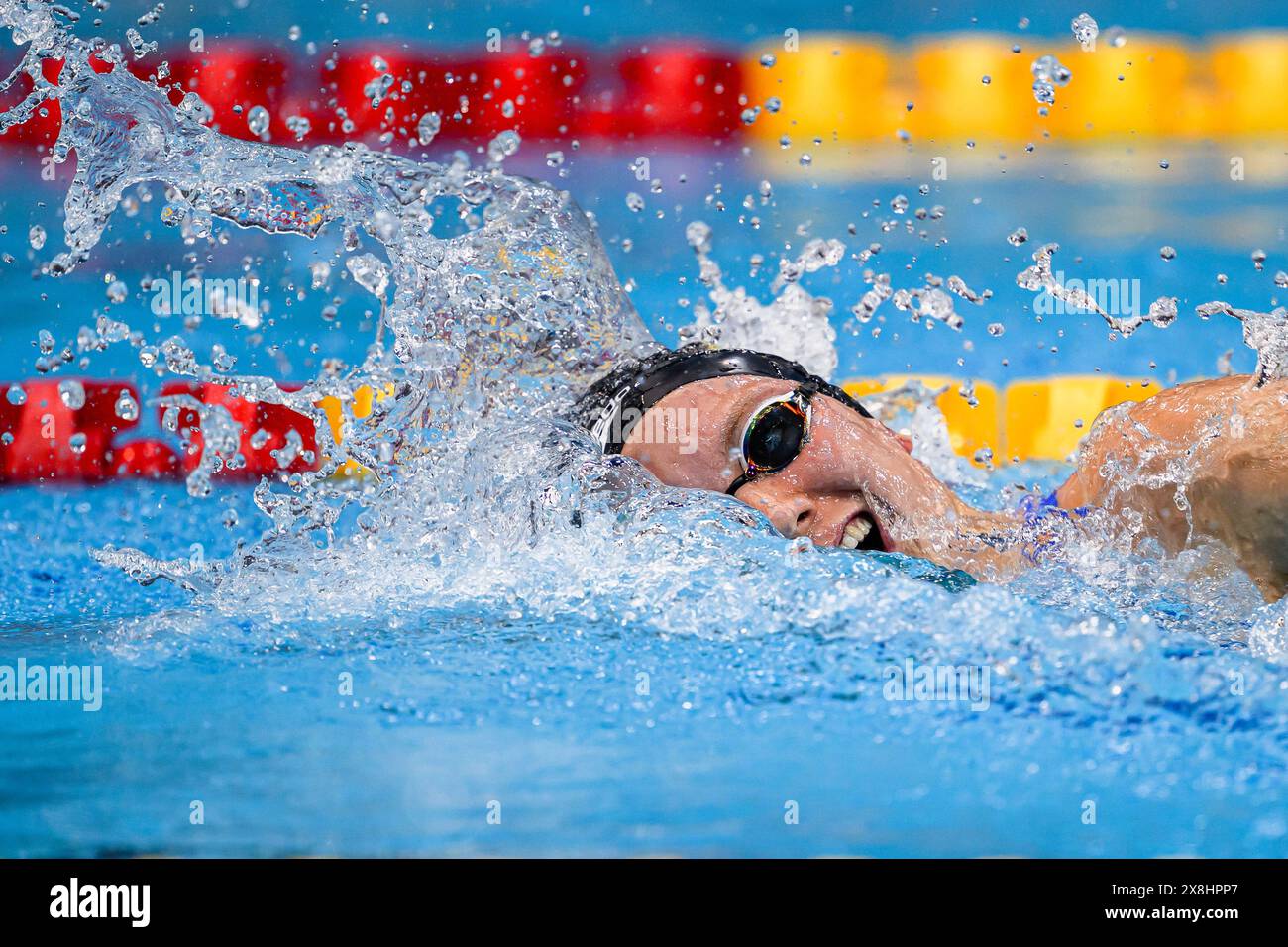 LONDRA, REGNO UNITO. 25 maggio 2024. Isabel Gose della Germania gareggia nella Superfinale femminile 400m Freestyle Heats durante l'AP Race London International 2024 presso il London Aquatics Centre sabato 25 maggio 2024. LONDRA, INGHILTERRA. Crediti: Taka G Wu/Alamy Live News Foto Stock