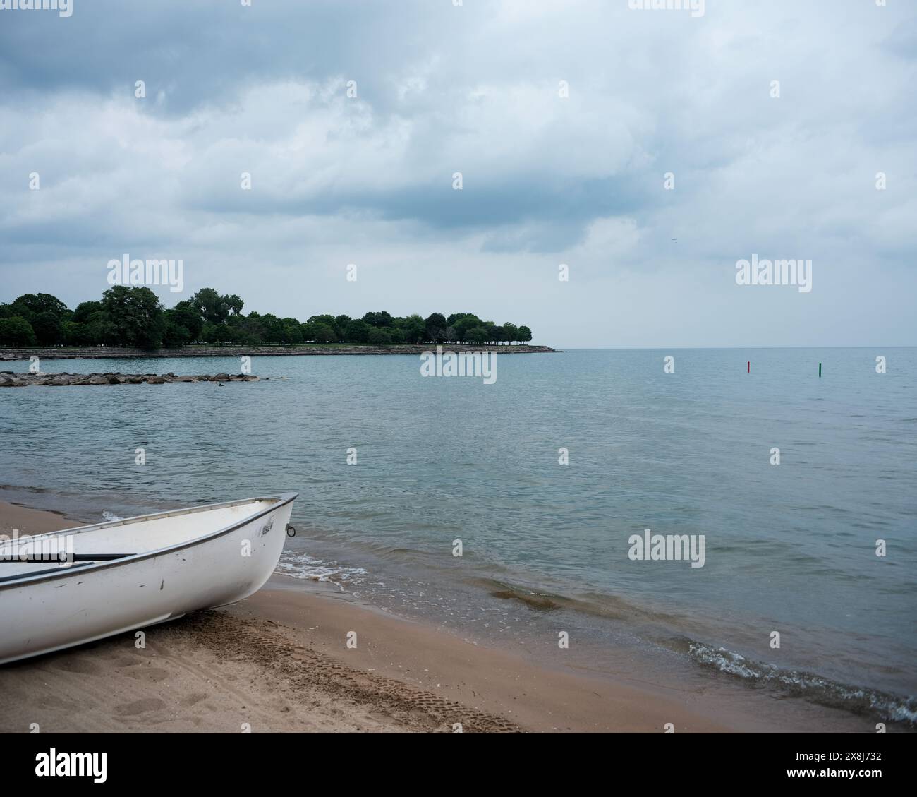 Isolamento sul lago Michigan Foto Stock