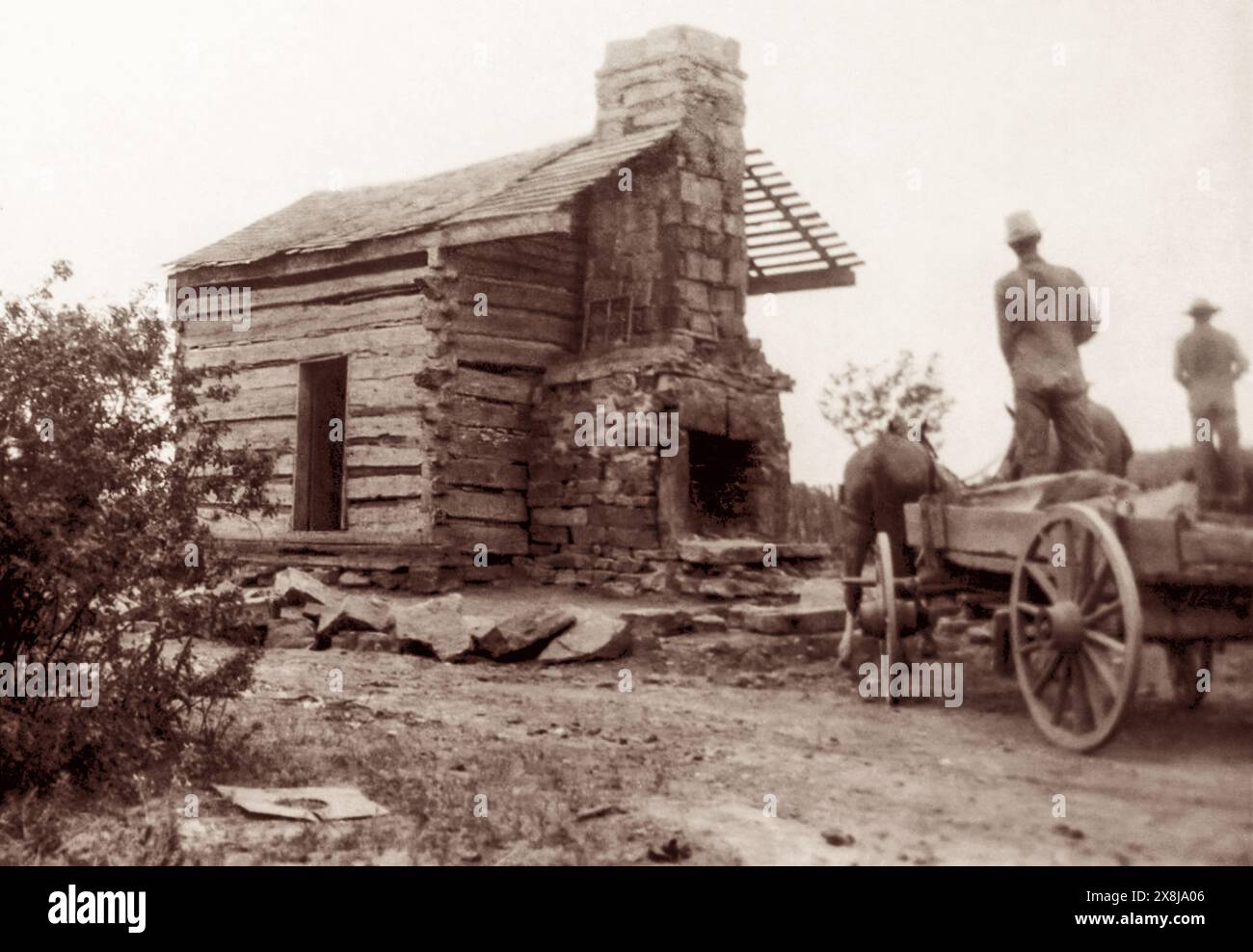 La capanna di Sequoyah a Sallisaw, Oklahoma. Foto Stock