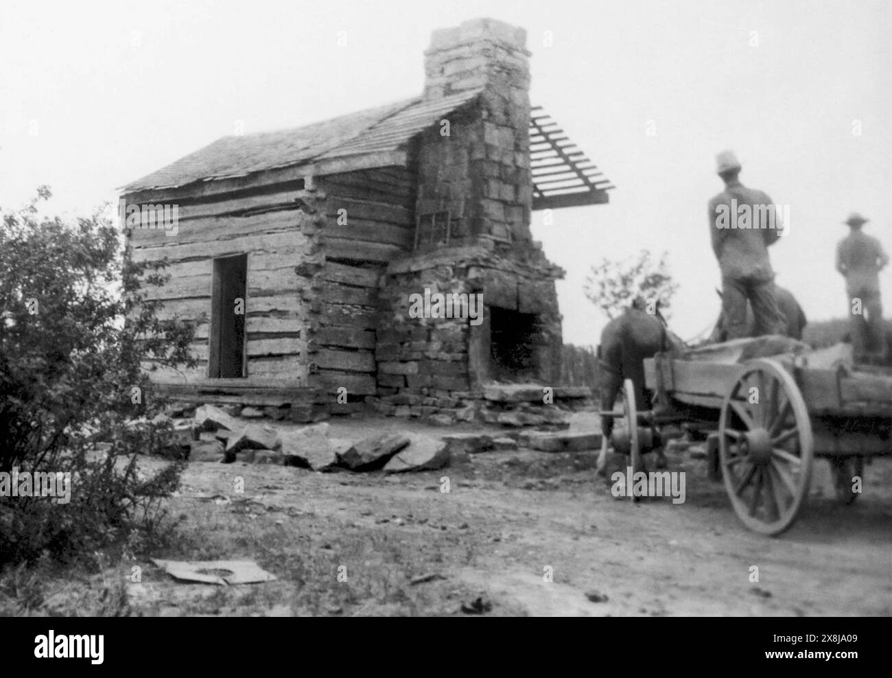 La capanna di Sequoyah a Sallisaw, Oklahoma. Foto Stock