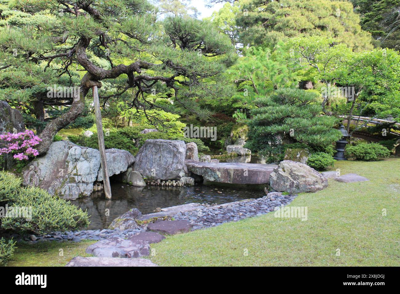 Giardino giapponese del Palazzo Imperiale di Kyoto in Giappone Foto Stock