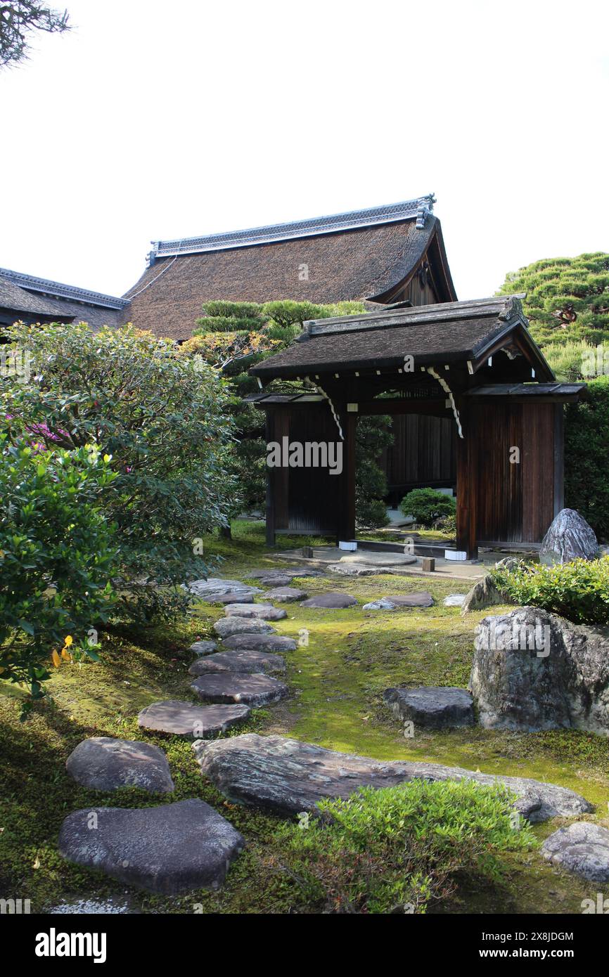 Giardino giapponese del Palazzo Imperiale di Kyoto in Giappone Foto Stock